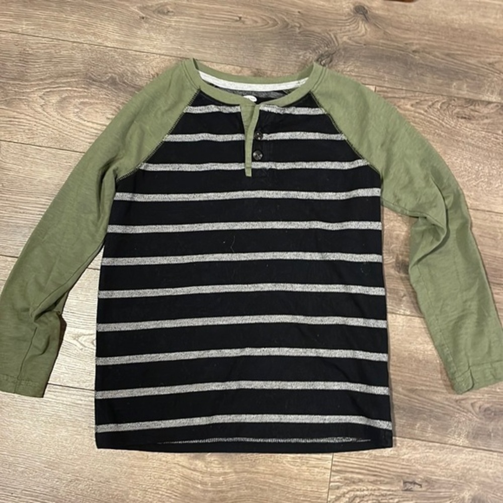 Old Navy Baseball Style Henley Long Sleeve - Size 8